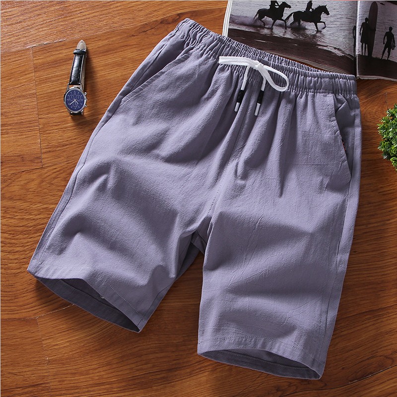 Calças curtas masculinas, comp - Short Linen Drawstring avaliação e preço